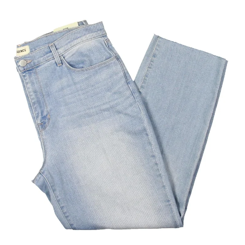 L'Agence Womens Sada Raw Hem Denim Cropped Jeans Trendy Low-Rise Slim Jeans