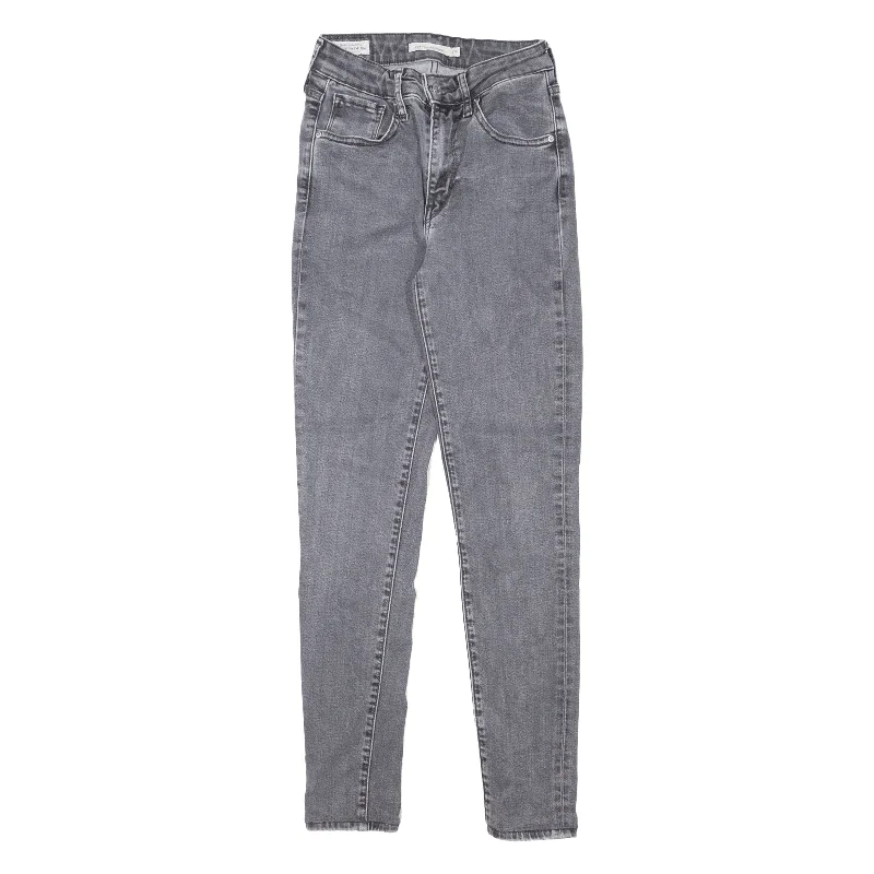 LEVI'S 721 High Rise BIG E Jeans Grey Denim Slim Skinny Womens W24 L30 Casual Distressed Skinny Jeans LEVI'S 721 High Rise BIG E Jeans Grey Denim Slim Skinny Womens W24 L30 Casual Distressed Skinny Jeans