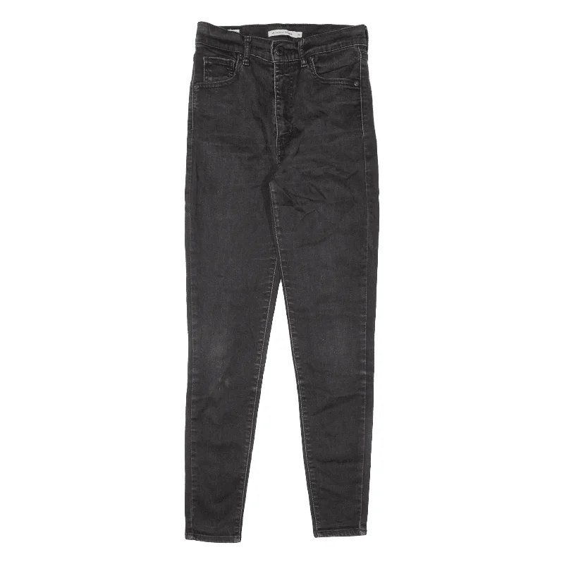 LEVI'S Mile High BIG E Jeans Black Denim Slim Skinny Womens W26 L26 Trendy Patchwork Denim Jeans LEVI'S Mile High BIG E Jeans Black Denim Slim Skinny Womens W26 L26 Trendy Patchwork Denim Jeans