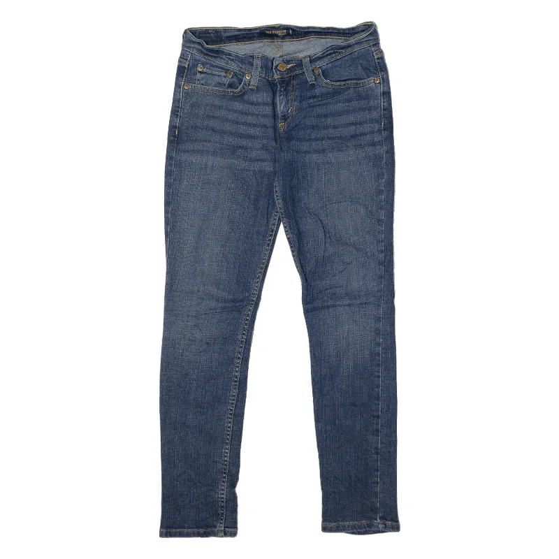 LEVI'S Superlow 524 Jeans Blue Denim Slim Skinny Stone Wash Womens W28 L29 Fashionable White Denim Jeans