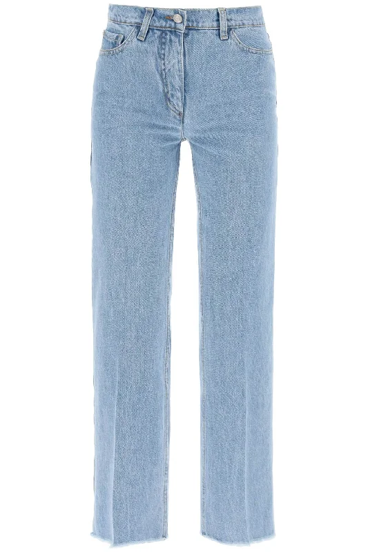 Low-waisted Cropped Jeans Classic Blue Denim Jeans
