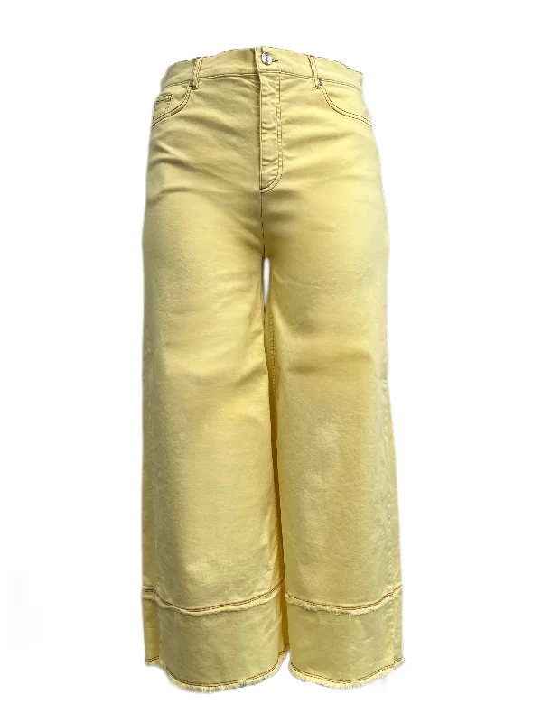 Marina Rinaldi Women's Yellow Rende Straight Leg Jeans NWT Trendy Skinny Fit Jeans