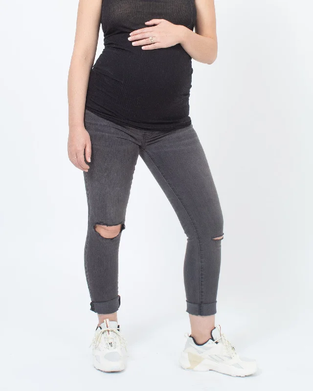 "Maternity Skinny Jean" Casual Bootcut Ripped Jeans