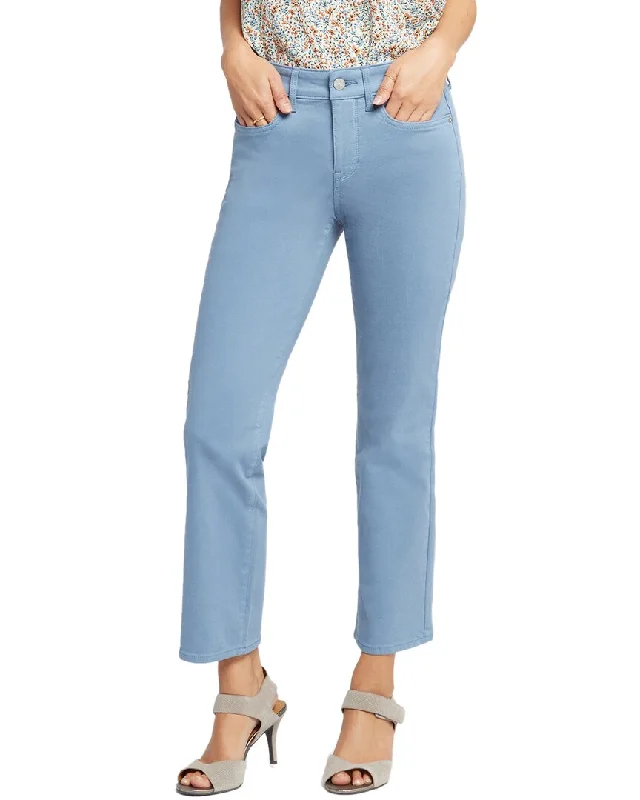 NYDJ Marilyn Blue Stone Straight Leg Jean Cozy Tencel Blend Denim Jeans