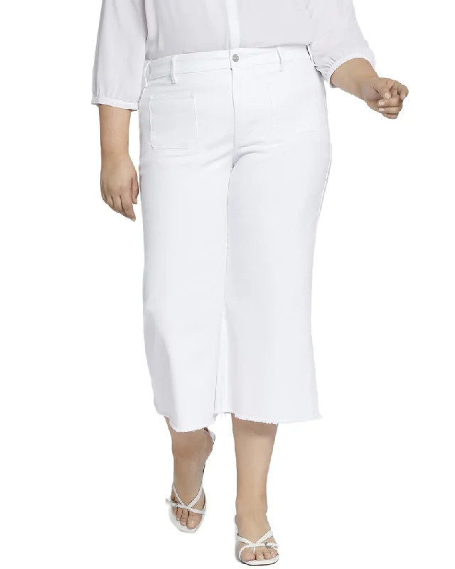NYDJ Patchie Optic White Capri Jean Chic Ripped Jeans