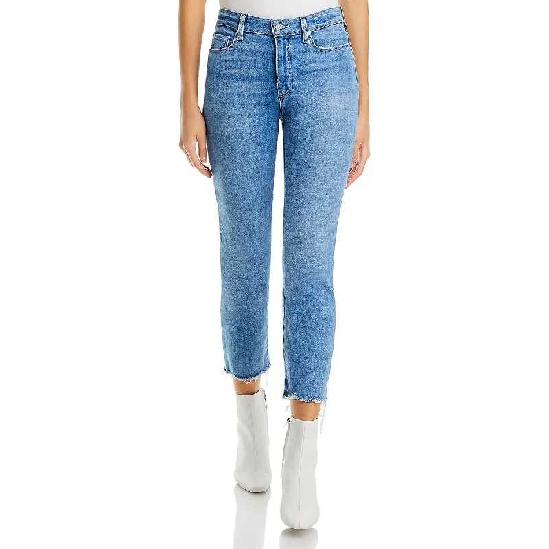 Paige Womens Cindy High Rise Light Wash Cropped Jeans Elegant Skinny Leg Jeans