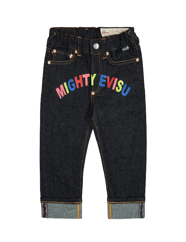 Seagull and Slogan Regular Fit Denim Jeans Comfortable Boyfriend Jeans