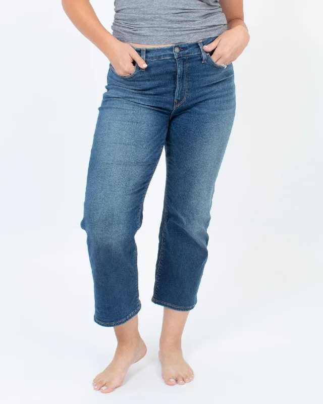 "Stella Midrise Crop Straight" jeans Elegant Dark-Wash Bootcut Jeans