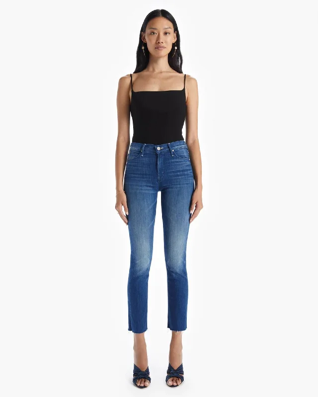 "The Mid Rise Dazzler Ankle Fray" Jeans Elegant Tapered Leg Denim