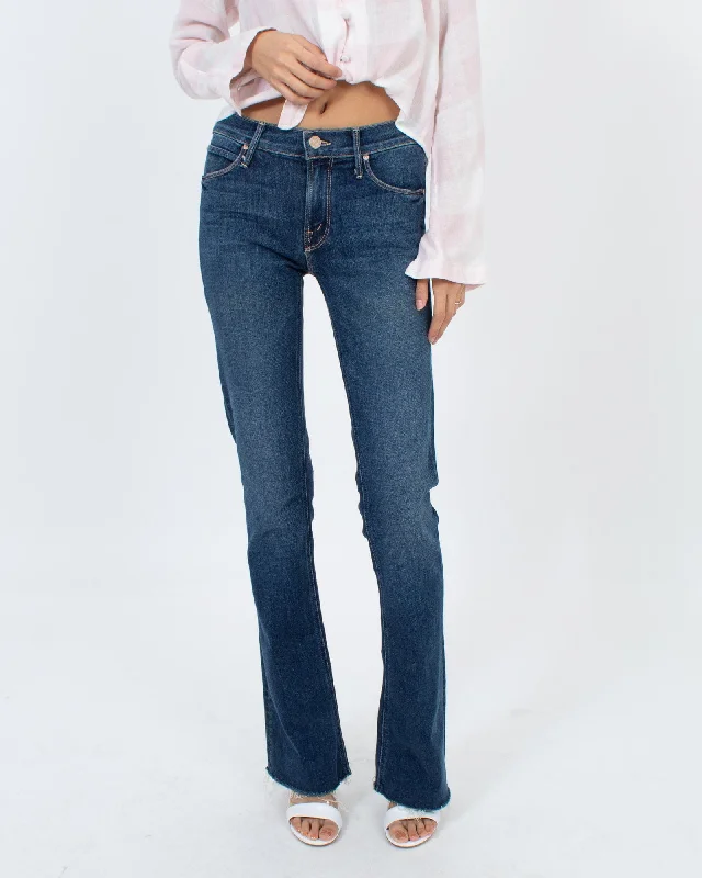 "The Runaway" Frayed Jeans Chic Dark-Wash Skinny Jeans