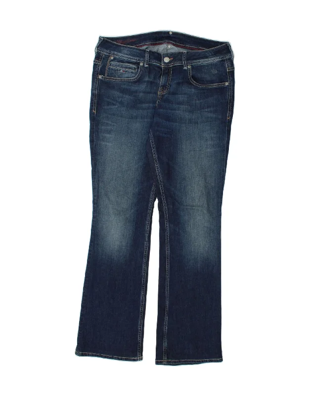 TOMMY HILFIGER Womens Bootcut Jeans W34 L32  Navy Blue Cotton Stylish Plus Size Denim Jeans