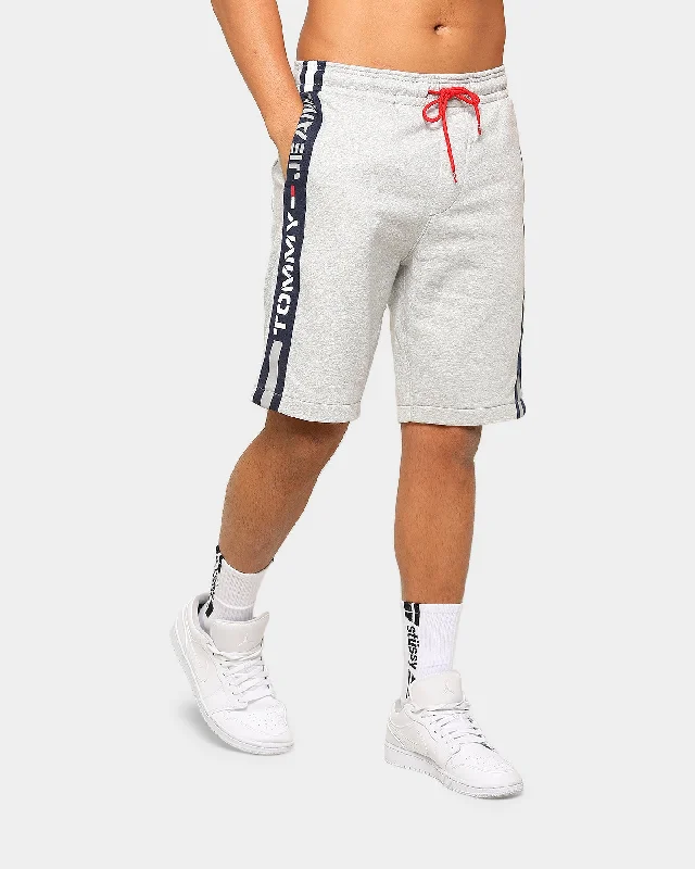 Tommy Jeans Men's TJM Branded Tape Sweatshort Grey Trendy Paperbag Waist Jeans