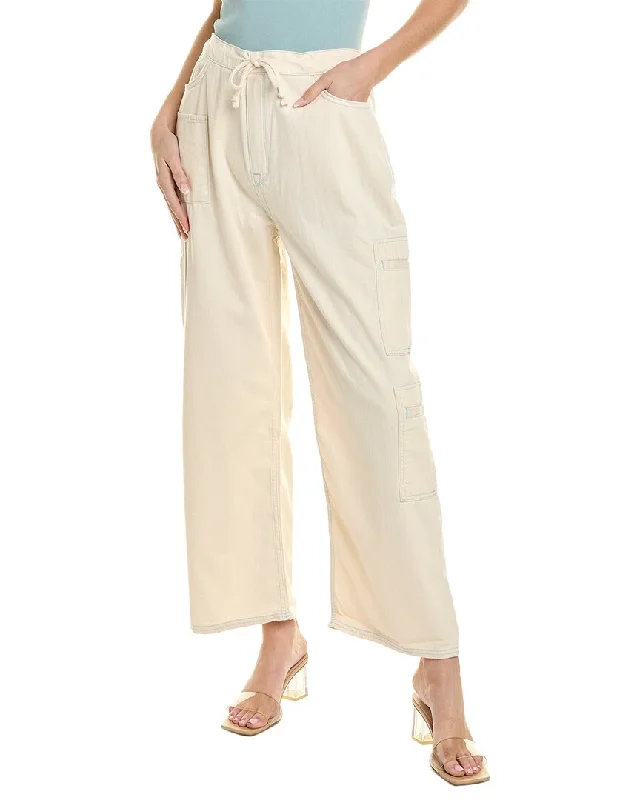 Triarchy Ms. Madge Drawstring White Cargo Jean Trendy Skinny High-Waist Jeans