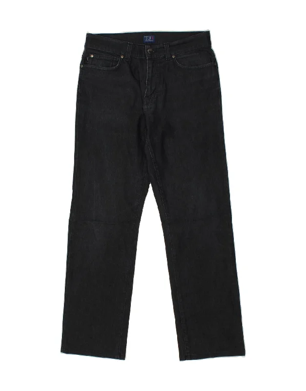TRUSSARDI Womens Straight Jeans W29 L29 Navy Blue Cotton Trendy Low-Rise Slim Jeans