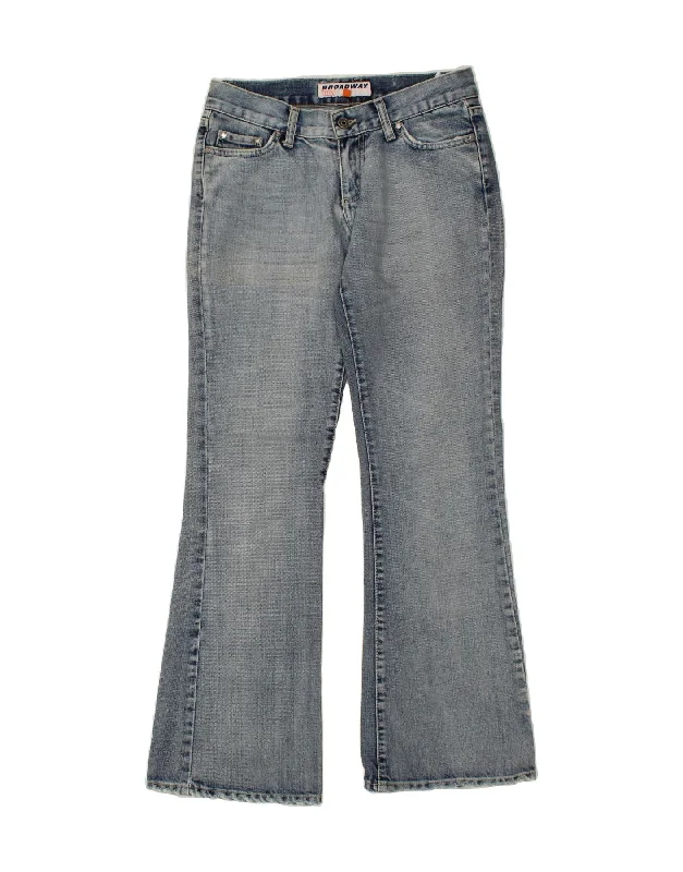 VINTAGE Womens Bootcut Jeans W28 L32 Blue Cotton Casual Skinny Fit Jeans