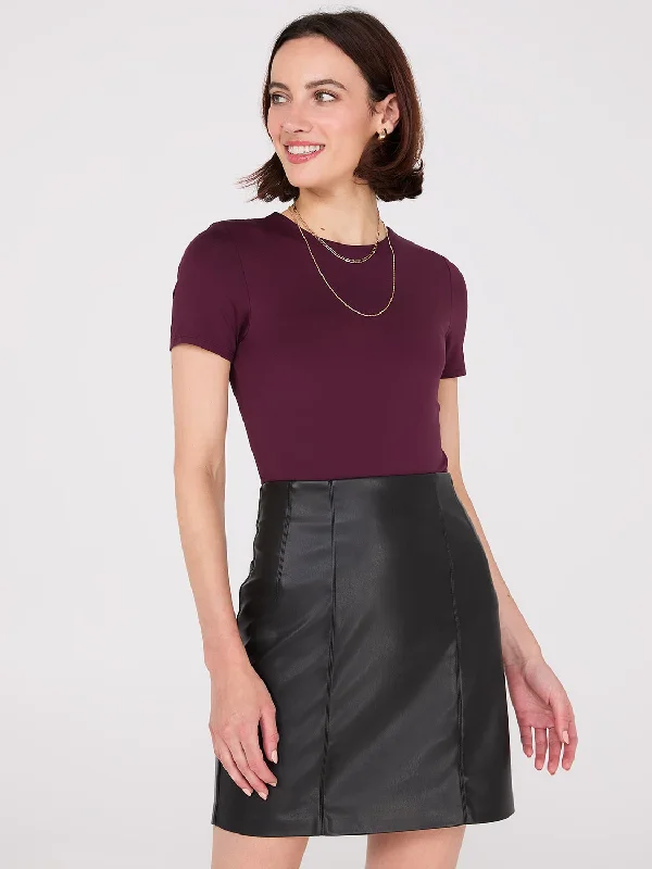 Faux Leather Mini Skirt cashmere skirt fine