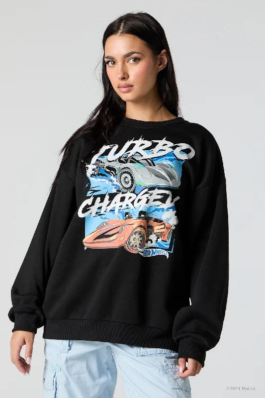 Hot Wheels™ Turbo Charged Graphic Fleece Sweatshirt Hoodie with V-Neck Classic Versatile Hot Wheels™ Turbo Charged Graphic Fleece Sweatshirt Hoodie with V-Neck Classic Versatile