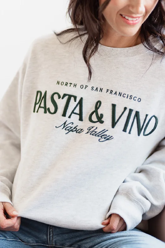 1897 Active Pasta & Vino Napa Valley Sweatshirt for Women in Grey | T727-ICEGREY Hoodie with Strings Custom Fit Adjustable 1897 Active Pasta & Vino Napa Valley Sweatshirt for Women in Grey | T727-ICEGREY Hoodie with Strings Custom Fit Adjustable