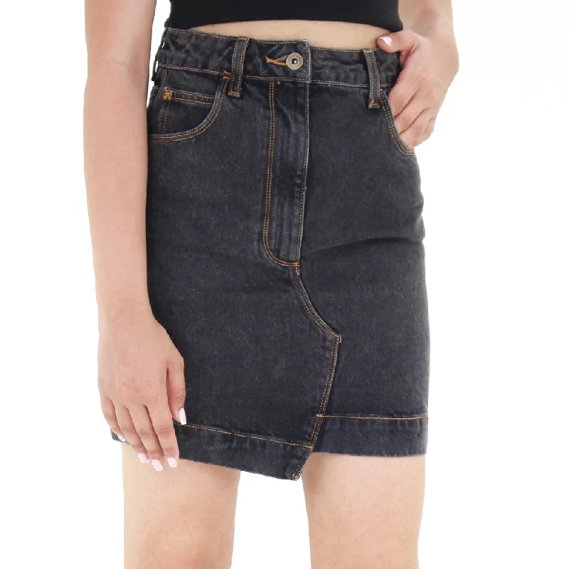 Women's Denim Mini Skirt,Dark Grey cashmere skirt fine