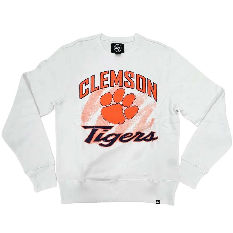 Clemson Shader Crewneck Sweatshirt Hoodie with Hem Elastic Stretchable Comfortable