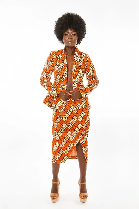 African Print Blazer with Matching Pencil Skirt Suit cashmere skirt soft