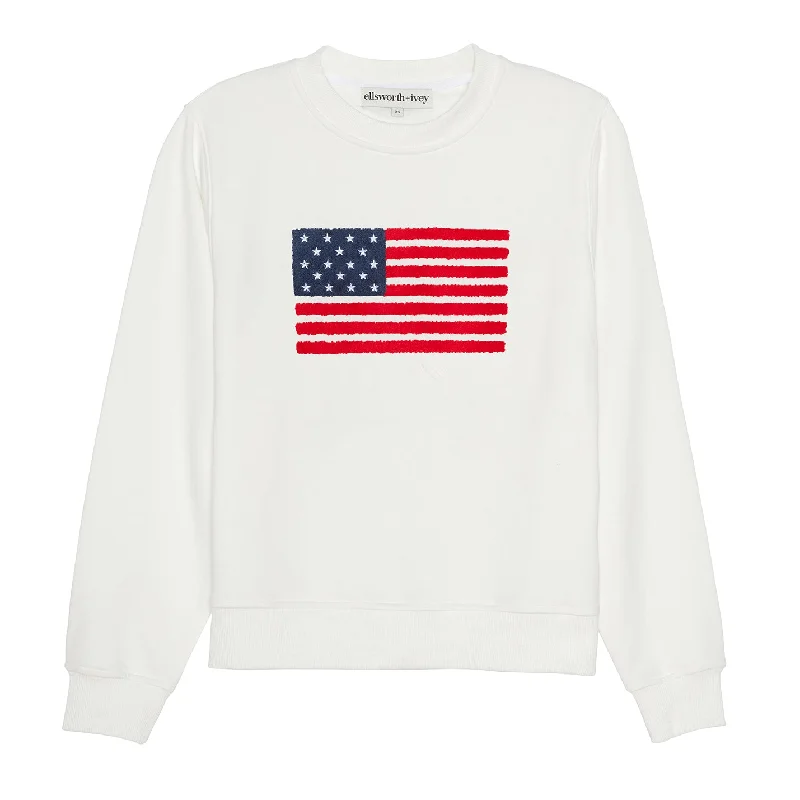 American Flag Sweatshirt Hoodie with Typography Text Message