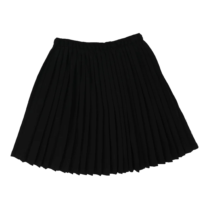 Analogie Black Knife Pleated Skirt leather skirt refined