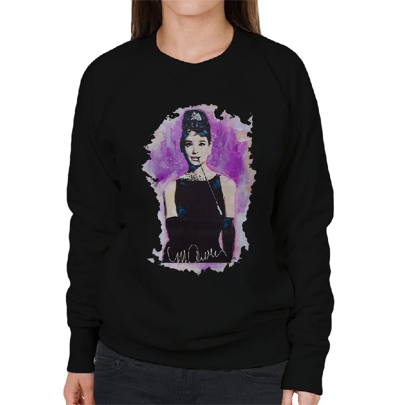 Audrey Hepburn Women's Sweatshirt Hoodie with Side Slits Relaxed Casual