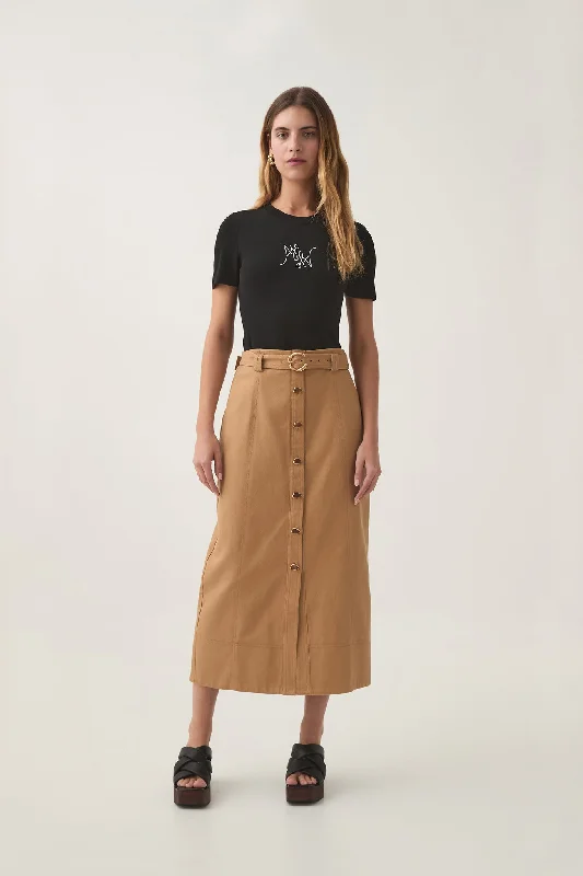 Axle Utility Midi Skirt linen skirt relaxed