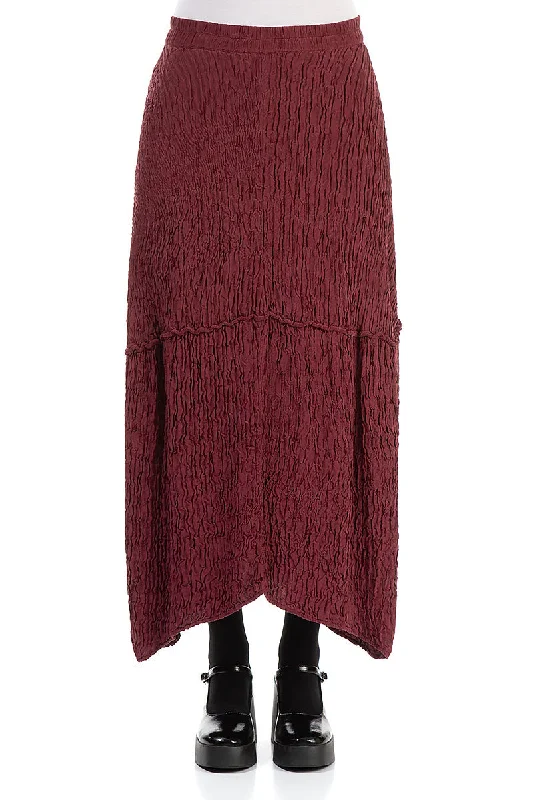 Balloon Burgundy Crinkled Silk Maxi Skirt velvet skirt sumptuous