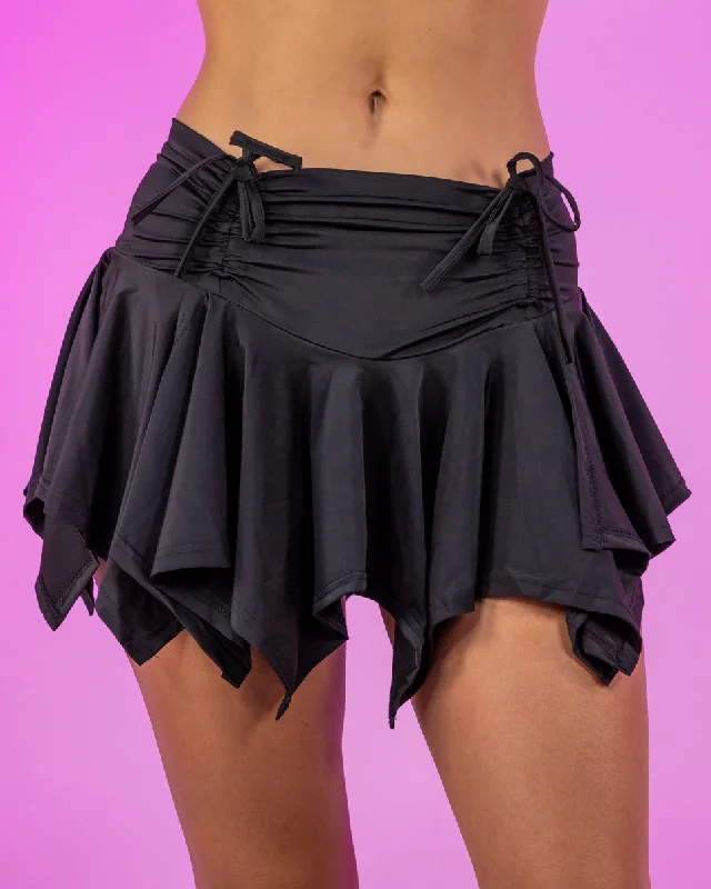 Black The Ruche Mini Skirt slim fit skirt