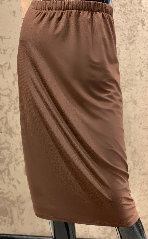 Pencil Skirt -Brown leather skirt sleek
