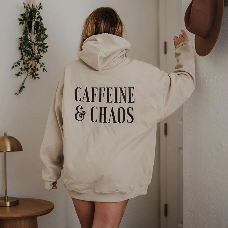 Caffeine & Chaos Hoodie Hoodie with Neon Bright Vibrant