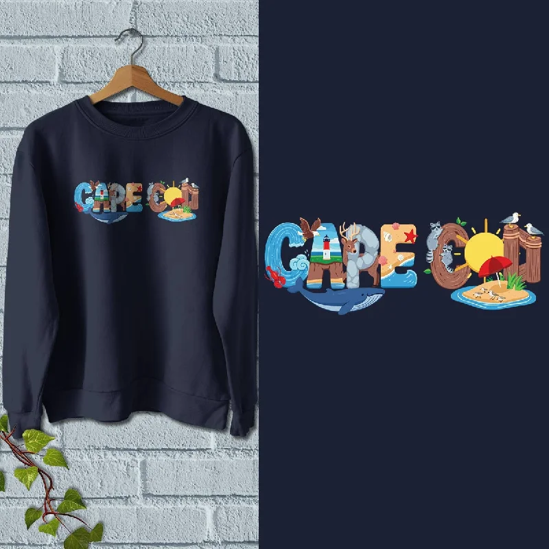 Cape Cod Whimsical Animals Sweatshirt Adult Unisex S-XXL Hoodie with Raglan Sleeves Sporty Comfortable Cape Cod Whimsical Animals Sweatshirt Adult Unisex S-XXL Hoodie with Raglan Sleeves Sporty Comfortable