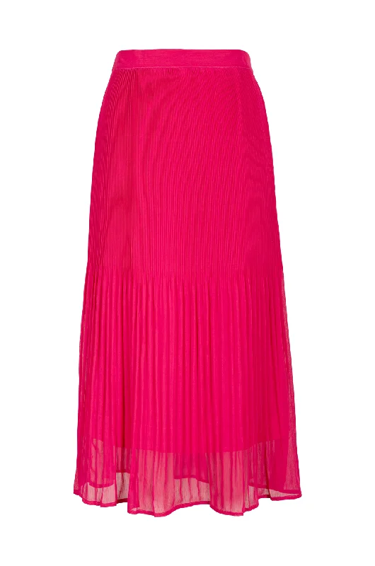 Chiffon Mini Pleat Skirt | CERISE | 8543AR cotton skirt soft