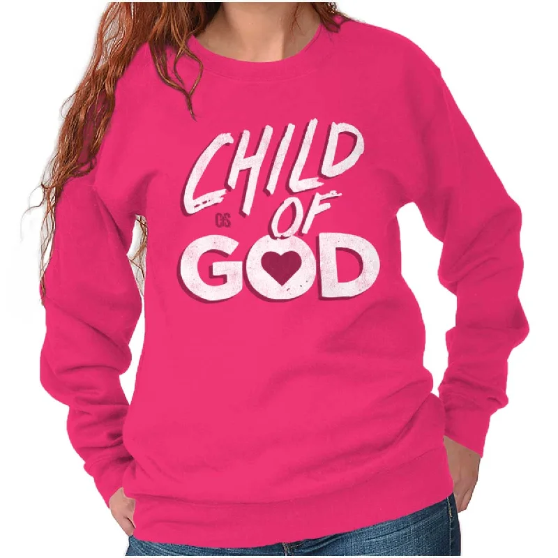 Child Of God Crewneck Sweatshirt Hoodie with Back Slit Movement Comfort