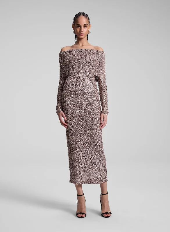 Dana Metallic Knit Midi Skirt lightweight skirt design