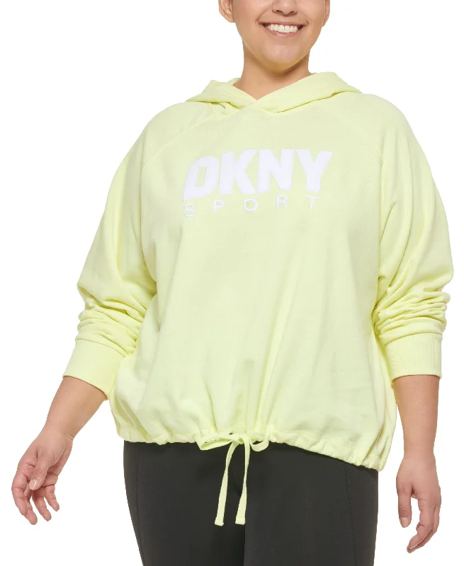 DKNY Sports Plus Size Logo Hoodie Hoodie with Cropped Fit Short Trendy