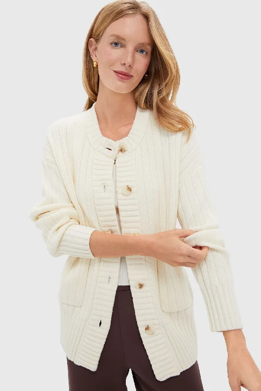 Egret Pensdale Relaxed Knit Jacket Hooded Jacket Caped Jacket Shawl Collar Jacket