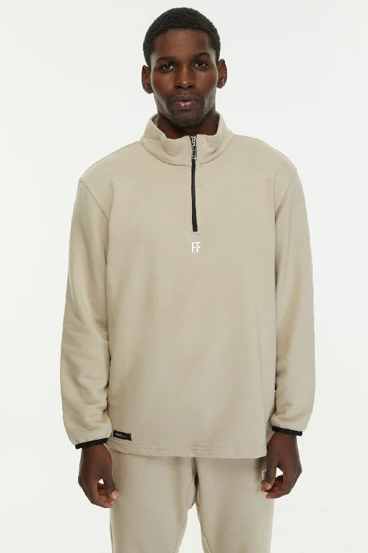 FF / Zipper Sweatshirt Hoodie with Distressed Vintage Worn