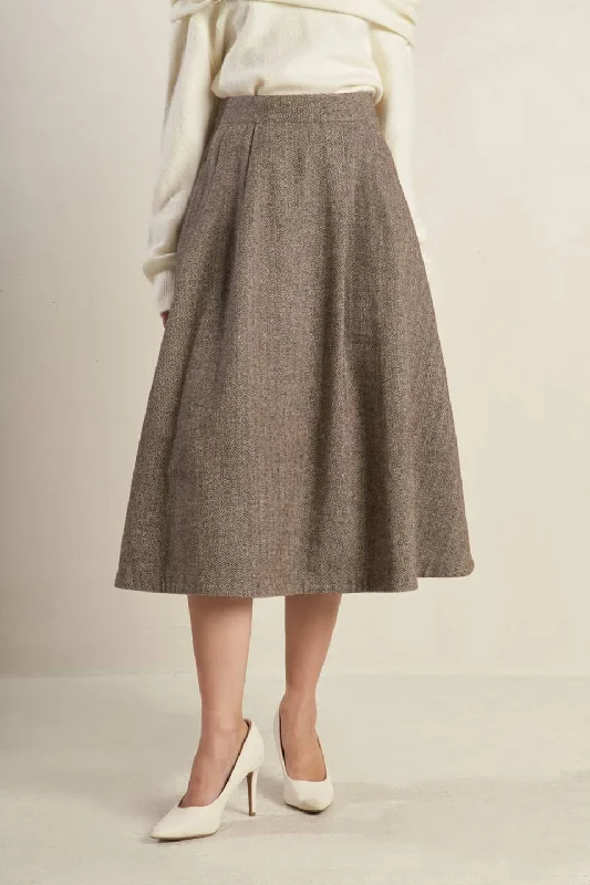 OVER YOU AGAIN WOVEN FULL SKIRT leather skirt sleek