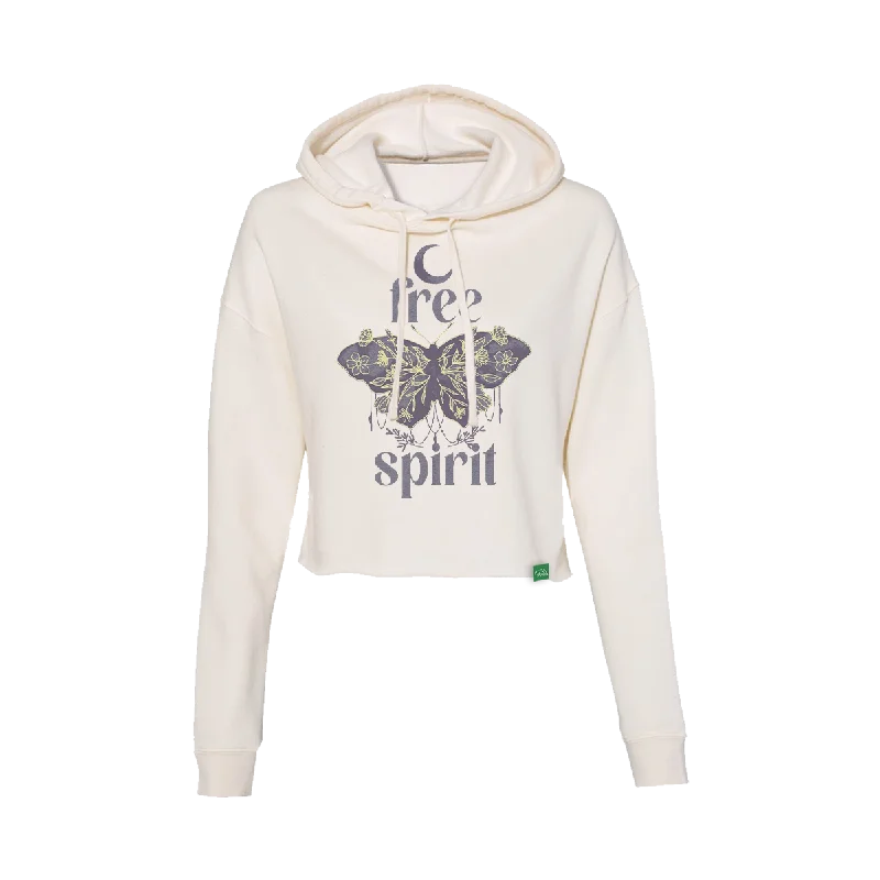 Free Spirit Women's Crop Hoodie Hoodie with Contrast Stitching Detailed Premium