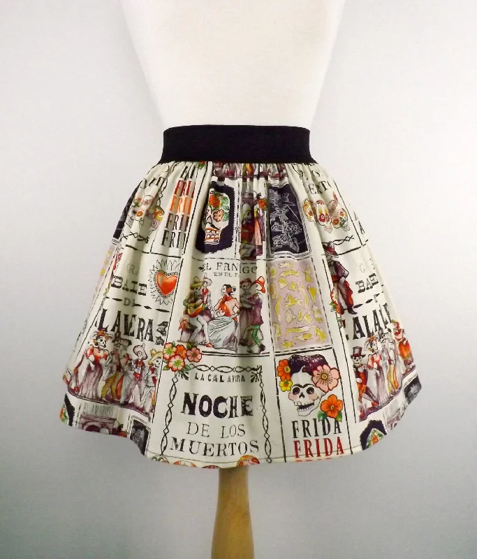 Frida "Noche De Baile"Pleated Skirt #S-AP922 chiffon skirt delicate