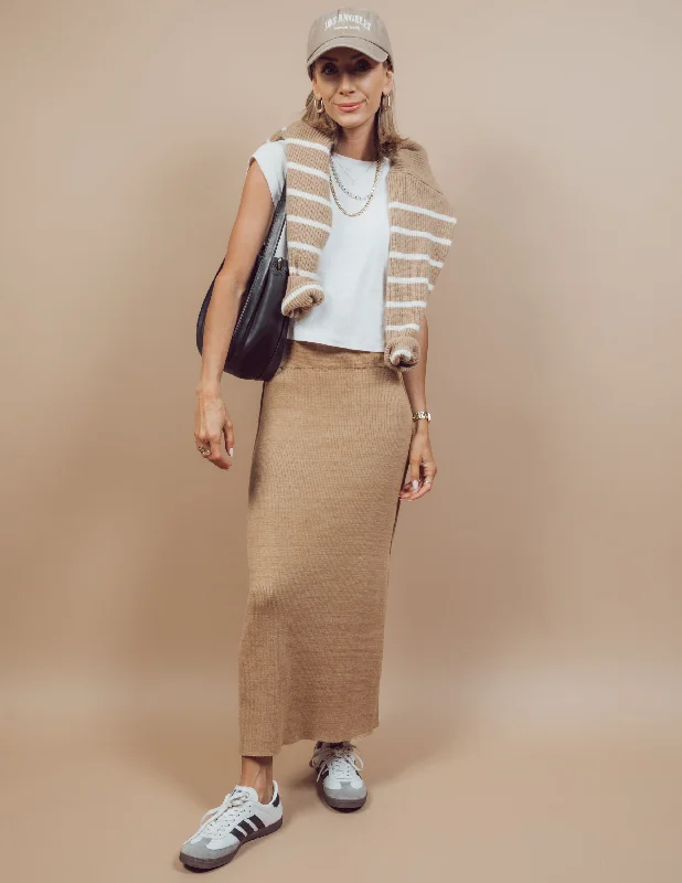 Frida Midi Skirt linen skirt light