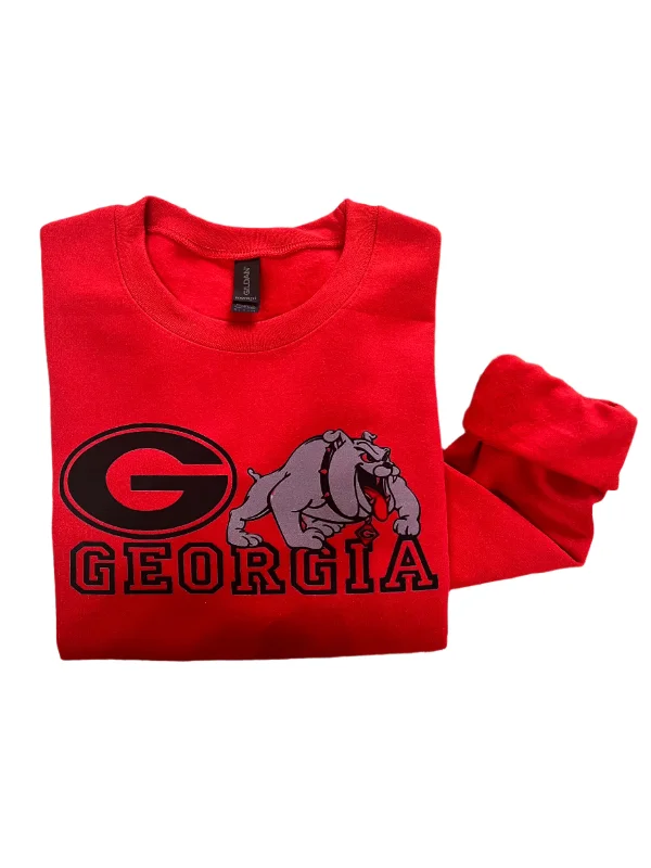Georgia Bulldog sweatshirt Hoodie with Snap Buttons Easy Quick