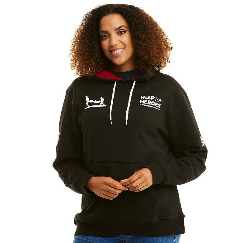 Heritage Pullover Hoody in Black Hoodie with Metallic Shiny Futuristic