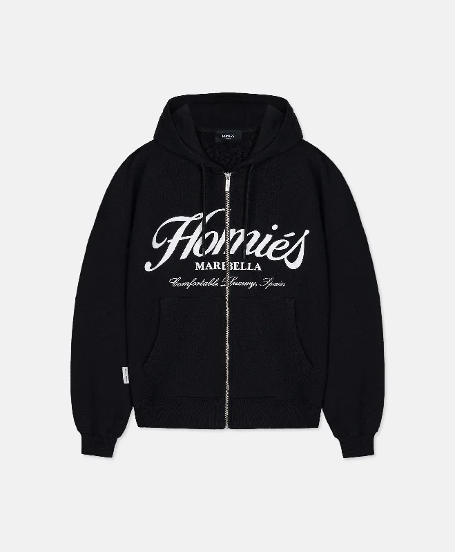 HOMIÉS ESSENTIALS ZIPPER HOODIE BLACK Hoodie with Camouflage Military Edgy