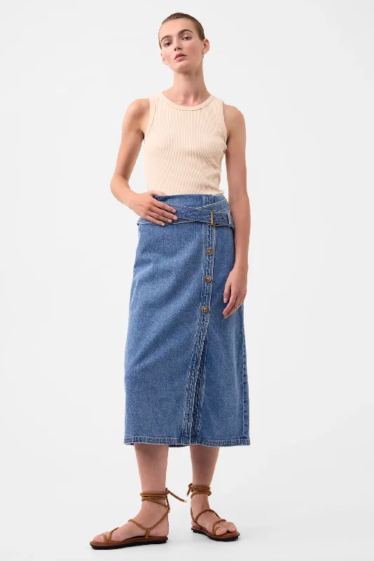 HUNTER DENIM SKIRT velvet skirt plush