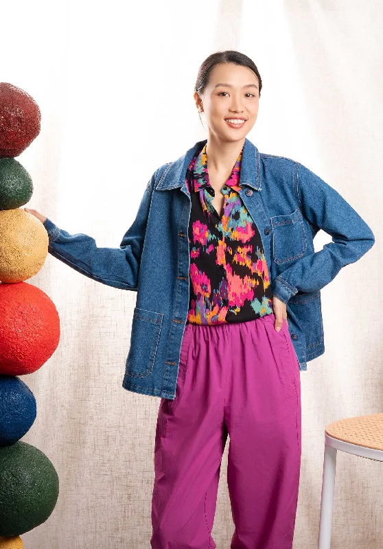 Jacket J2342 Blue Collared Jacket Crew Neck Jacket Turtle Neck Jacket