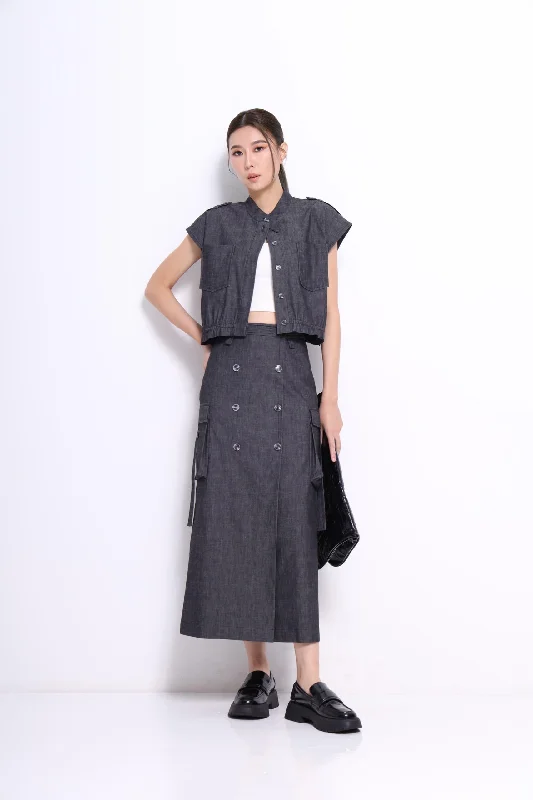 Jinna Cargo Midas Skirt cashmere skirt rich